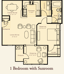 Floor plan for 1 bed, 1 bath, 920 sqft